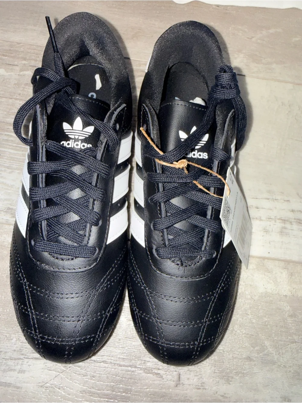 adidas Taekwondo Lace Black White Gum Shoes US 4 NEW